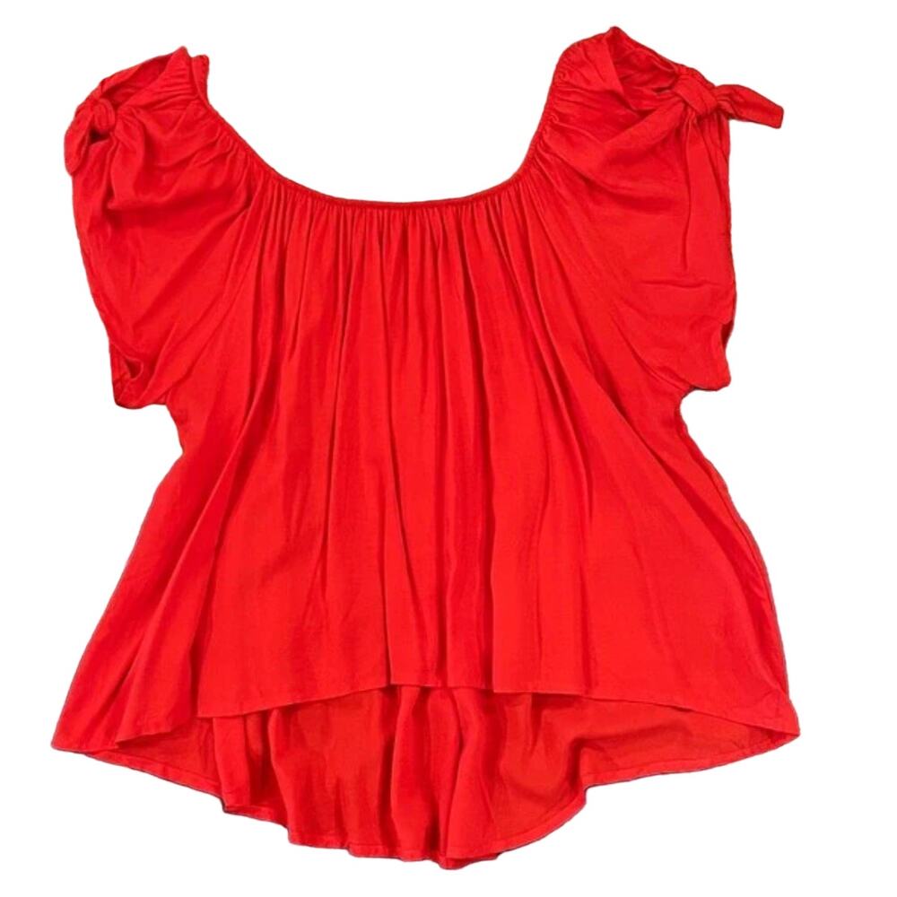 NWT Altar'd State Red/Orange Rayon Off the Shoulder Boho Top - SIZE SMALL